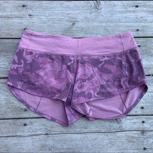 Lululemon Pink Taupe Camo Speed Up Short